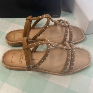 Dolce Vita Ankle Wrap Sandal Tan Leather 8